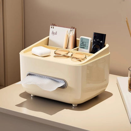 Többfunkciós papírzsebkendőtartó doboz tárolórekesszel