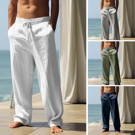 👖  50% KEDVEZMÉNY!🌿 Férfi laza, szabadidős lenvászon nadrág