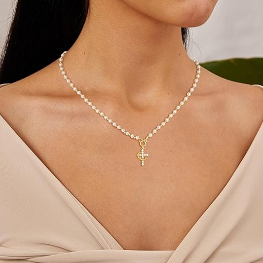 Zirkonia korona kereszt medál nyaklánc