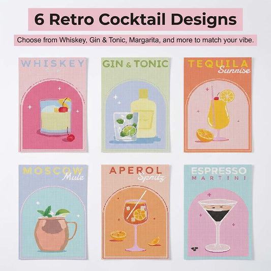 🎨 Koktél DIY 5D gyémántfesték készlet – csillogó gyanta fúró, könnyen felvihető | Lakberendezés, ajándékötlet, stresszoldó kézműves termék 🥂✨🎁