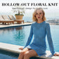 🌞 Hosszú ujjú virágmintás kötött bikini-felsőruha 🩱 | Strandi elegancia, napvédelemmel – divatos és kényelmes 🌸