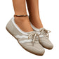 【EU 36-43】👡Női retro hullámos csíkos, fűzős cipő