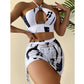 Női Ruched 3 részes bikini szett