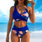 🌸Divatos, mintás, magas derekú bikini szett nőknek👙