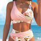 🌸Divatos, mintás, magas derekú bikini szett nőknek👙