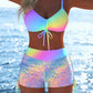 🌈Női bikini szett zsinórral és mintával (rövidnadrággal)⛱️