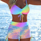 🌈Női bikini szett zsinórral és mintával (rövidnadrággal)⛱️
