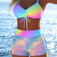 🌈Női bikini szett zsinórral és mintával (rövidnadrággal)⛱️