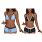 Polka dots mintás, hátsó nyaknál megkötős bikini szett 👙