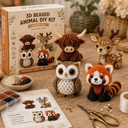 🏆Ideiglenes akció 🧵✨Bébi állatok kézműves készlet 3D gyöngyökkel