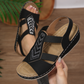 ✨ Női Nyári Strassz Ék Saru: Kényelmes és Ragyogó Viselet – Raktáron! 👡