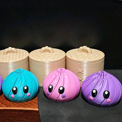 Aranyos baozi alakú puha csavarható stresszoldó játék
