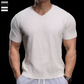 👕🌿Lélegző V-nyakú kötött póló – Könnyű, puha, egész napos kényelem