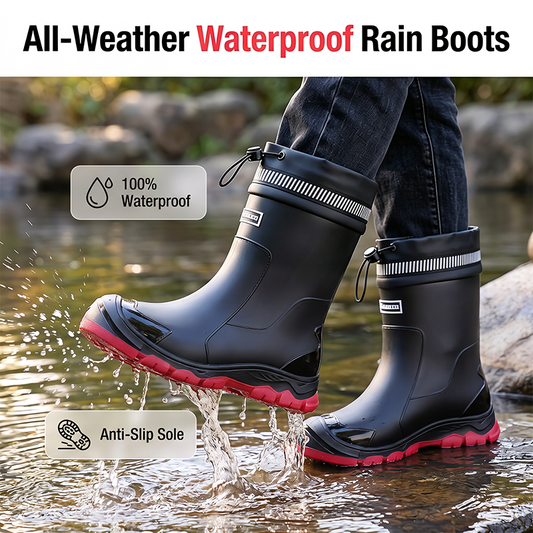 💦👢Férfiaknak és nőknek egyaránt alkalmas, bokáig érő vízálló esőcsizma