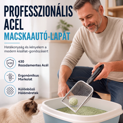 🧹Finom hálós fém macskaalom-szűrőkanál🐱