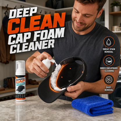 🧢MOST 50% KEDVEZMÉNY! Öblítés nélküli baseball-sapka habtisztító, mélyreható tisztító spray sapkákhoz, izzadságfolt