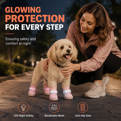 🐕👟Stílusos lélegző kutyacipők LED-es világítással