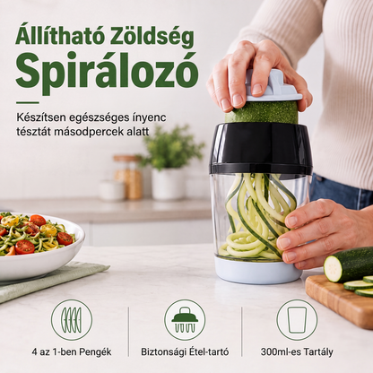 🥒 Kézi zöldségspirál‑szeletelő – Kreatív zöldségvágás egyszerűen otthon