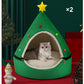 🎄🐾 Félig zárt karácsonyi kuckóágy háziállatoknak: meghitt ünnepi búvóhely és biztonságérzet 🎁✨