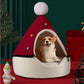 🎄🐾 Félig zárt karácsonyi kuckóágy háziállatoknak: meghitt ünnepi búvóhely és biztonságérzet 🎁✨