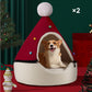 🎄🐾 Félig zárt karácsonyi kuckóágy háziállatoknak: meghitt ünnepi búvóhely és biztonságérzet 🎁✨