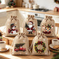 🎄🎁Karácsonyi húzózsinóros ajándéktáskák – Stílusos csomagolás, könnyen használható, újrahasznosítható-