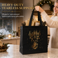 🎁 Fekete karácsonyi ajándéktasak – Elegáns csomagolás az ünnepi ajándékokhoz, tartós anyag, több méretben, tökéletes karácsonyi meglepetések becsomagolásához 🎄