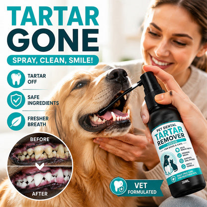 🐾MOST 50% KEDVEZMÉNY! Kíméletes állatfogtisztító spray – Állatorvosok által kifejlesztett fogkőeltávolító spray kutyáknak és macskáknak, biztonságos szájápolási megoldás a rossz lehelet megszüntetésére és a fogkő csökkentésére