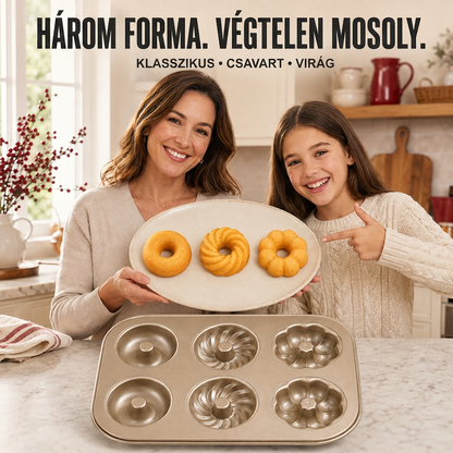 🍩 Többüregű, tapadásmentes mini kuglófsütő forma