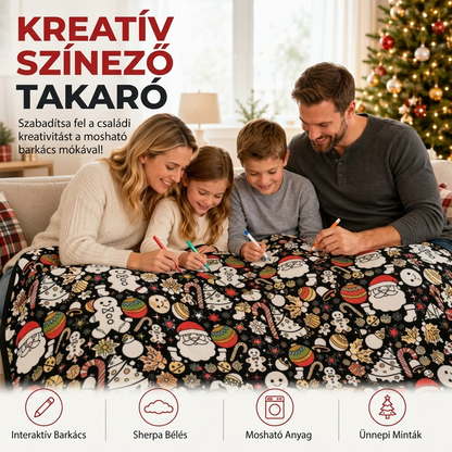 👨‍👩‍👧 Családi barkácsszínező takaró minden korosztály számára