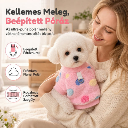 Meleg kutyaruha mellény póráztartó gyűrűvel