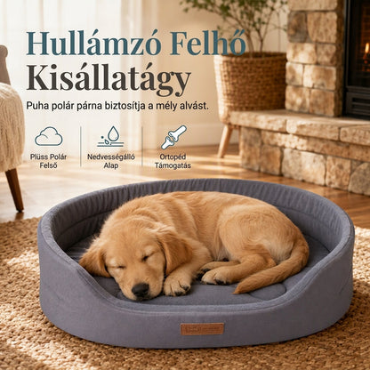🐶 Cserélhető, ovális, polárból és oxfordi szövetből készült kisállatágy, macskáknak és kutyáknak egyaránt alkalmas