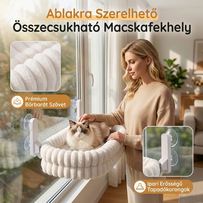 🏠 Összecsukható macska ablakfüggőágy szívótömlőkkel