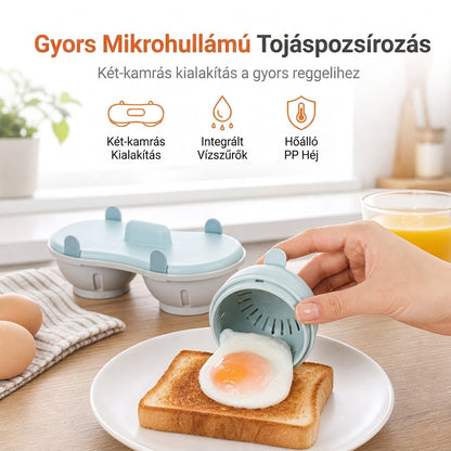 🥚 Kétrekeszes tojásgőzölő – gyors főzés + egyszerű tisztítás! ✨