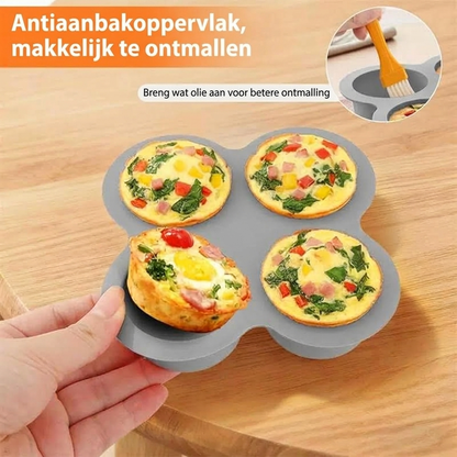 Vegyél 1-et kapj 1-et ajándékba 🎁 Szilikon sütőforma 4 üregű – tapadásmentes és mosogatógépben mosható 🍰✨