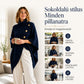 👚 Női aszimmetrikus garbós poncsó kötött pulóver – Elegáns, kényelmes, divatos ✨