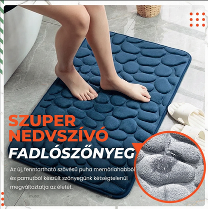🛁  🏠Memóriahabos, dombornyomott kavicsmintás bársony fürdőszoba szőnyeg – csúszásgátló ajtószőnyeg és nappali szőnyeg✨