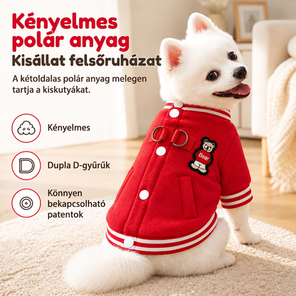 🐶Kis- és közepes testű kutyáknak való, puha anyagból készült, baseball stílusú kutyakabát