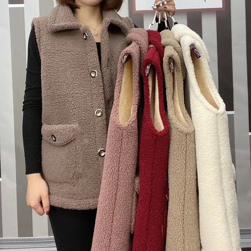 🔥【Hot Sale】Women's Winter Plush Warm Vest