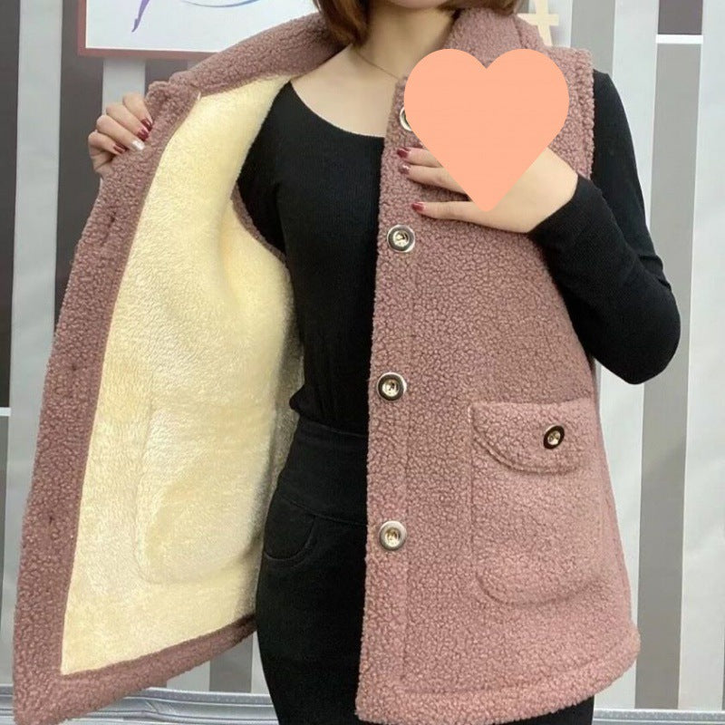 🔥【Hot Sale】Women's Winter Plush Warm Vest