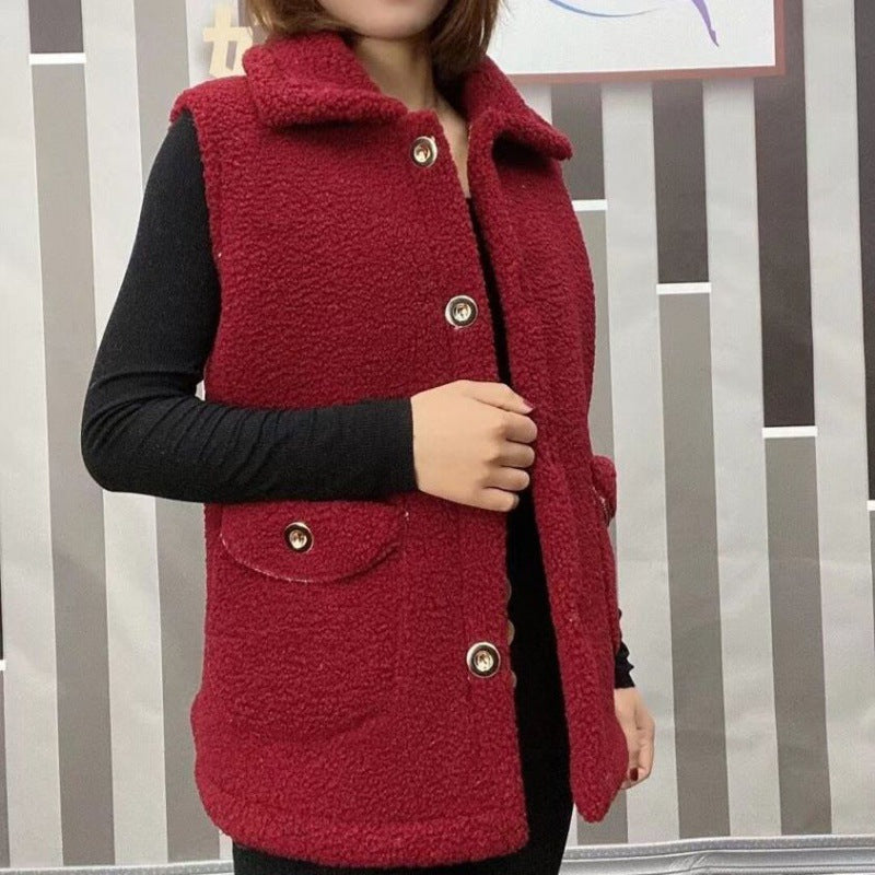 🔥【Hot Sale】Women's Winter Plush Warm Vest