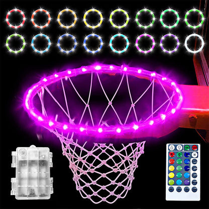 🔥Зимна продажба 40% разстояние🏀LED светлина баскетболен обръч